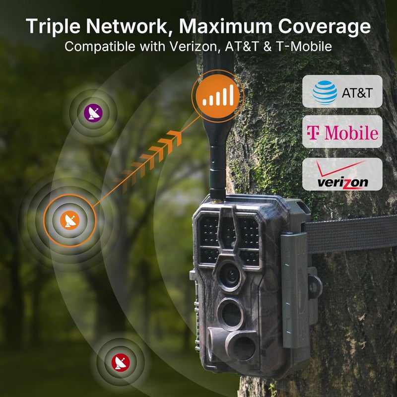 GardePro X50S Cellular Trail Camera (Non‑WiFi), Preloaded SIM Card, Shared Data Plan, Camera Sharing, 100ft No-Glow IR, 0.1s Trigger, Motion Detection - Image 2